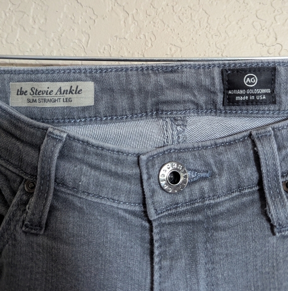 AG Adriano Goldschmied  Women's Size 27R Stevie Slim Straight Ankle Jeans, Gray  - Picture 6 of 13